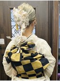 成人式　振袖着付け　ヘアセット