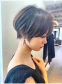 【似合わせ】小顔ショート/フェザーショート/くすみベージュ