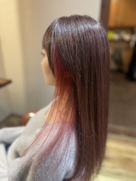 ヘアー キューブ フィール 都町店(hair cube feel) ピンクのインナーカラー