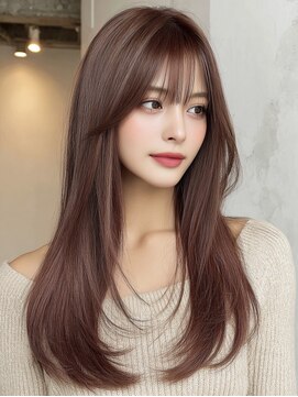 キキ(kiki) ロング韓国ヘア美髪前髪カットおくれ毛_m0002