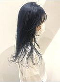 ブリーチありブルーブラック