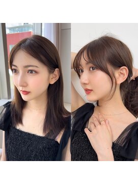 アフロートリノ(AFLOAT Leino) 大人可愛い顔まわり　レイヤーカット　結んで可愛い　似合わせ#