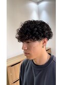 プードルパーママッシュツーブロックメンズパーマ刈り上げ