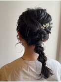 ミディアム編みおろしアレンジ