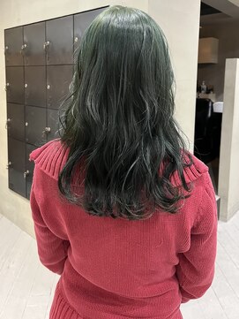 ヘアー アイス ルーチェ(HAIR ICI LUCE) ブリーチ無しダブルカラー/グリーンカラー/上田