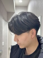メレ 仙台(Mele)&nbsp;センターパート/ニュアンスパーマ/アッシュブラックメンズカット