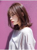 ☆ホワイトグレージュミニウルフデジタルパーマチェリーブラウン