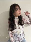 ウェーブ×ダークブラウン