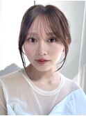 ラベンダーブラウンくびれヘアモテ髪オフィスヘア美髪