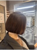 ボブスタイル　切りっぱなしボブ　ナチュラルボブ　ショート