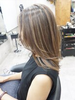 ヘアテリア リュウ 大塚(hair teria ryu) ブリーチフルハイライト/ミルクティブラウン/ミディアムレイヤー