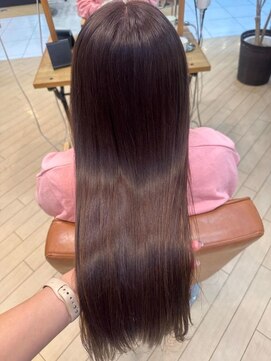 ユニ バイ マグ 長野店(Uni.by Mag) ツヤ◎髪質改善カラー透明感ミルクティーベージュ美髪ロング