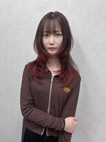 フレーム 博多店(FRAME)&nbsp;シャドウルーツ×エンドカラーレッド×ハッシュカット