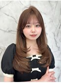 10代20代30代前髪あり/ハッシュカット/ロングレイヤー/顔まわり