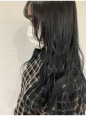 ブルーブラック×韓国風おくれ毛