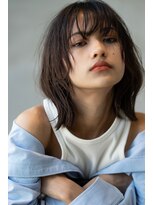 ケアリー 武蔵小杉(Carelly)&nbsp;大人かわいい前髪セシルカットココアブラウンフリンジウェーブ