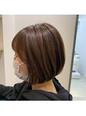 大人可愛い20代30代小顔丸みショートボブこなれヘア【中目黒】