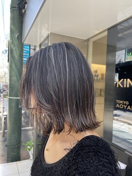 キングダム 元町店(KINGDOM) KINGDOM元町/かきあげ前髪/大人ミディアム/ハイライトカラー