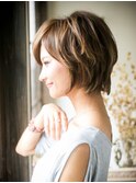 横からのシルエットも大人かわいい小顔ショートボブ【表参道】