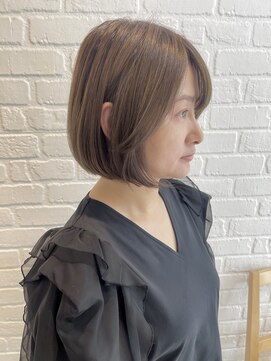 デイジー インデックスヘア 大島店(DAISY index hair) 20代30代40代50代前下がりボブ斜めバンググレージュカラー
