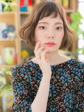 カバーヘア ブリス 戸田公園西口店(COVER HAIR bliss) シースルーバング大人オン眉ボブパーマc5戸田公園20代30代40代