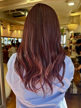 オーガニックマインド 坂戸 鶴ヶ島(organic+mind) 大人可愛い艶髪秋色カラーくすみピンクウルフロングレイヤー