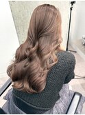 ブリーチなしダブルカラーピンクベージュミディアムボブ20代
