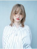 【GEEKS渋谷】ミルクティーベージュ/ハイトーン/小顔/ネオウルフ