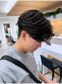 王道フェザーパーマ/センターパート/フェザーショート
