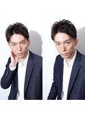 サーフカール/刈り上げセンターパート/ブルーブラック[渋谷]