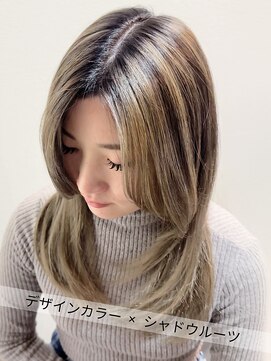 サラジュ 仁川店(SARAJU) 【カラー特化サロン】ブリーチありデザイン×シャドウルーツ