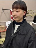 大人個性刈り上げボブ×ワイドバング小顔
