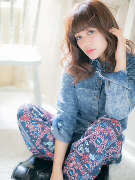 ブルー(BLUE) *CUORE水戸*…大人かわいい外国人風カール潤い小顔セミディb