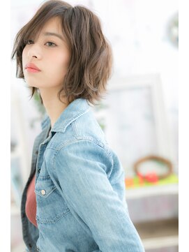 ミック ヘアアンドメイク アップ 駒込店(miq Hair&Make up) スパイシーこなれヘア…大人かっこいいくせ毛風外ハネボブb1