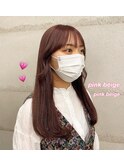 ピンクカラー ブリーチあり ピンクベージュ 暖色カラー 学割あり