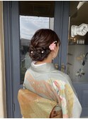 お呼ばれヘアセット/和装シニヨン