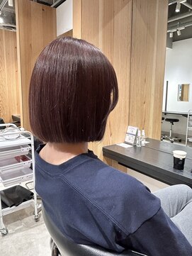 ゴウトゥデイ 渋谷MODI店(GO TODAY) 透明感たっぷりピンクブラウンカラー× 切りっぱなしボブ