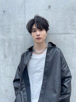 ナチュラルショートスパイラルウェーブハーフアップバング