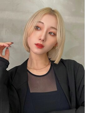 ロンドプロフィール 浦和(Lond profil) イメチェン　ボブ　外ハネボブ　美髪　ホワイトブロンド　韓国