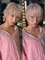 キイ 勝どき(K.e.y) メンズシャギーカット×ホワイトピンクベージュ