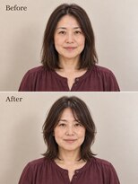 aptas 青山/表参道 白髪染め/白髪ぼかしハイライト/ボリュームアップエクステ&nbsp;表参道/青山/40代/ミディアム