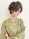 大人可愛い耳掛けショート20代30代40代ハイライトカラー