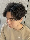 メンズパーマツイストスパイラルパーマ波巻きスパイラルパーマ