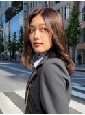 ★かき上げ前髪、ツヤサラ◎アッシュブラウン