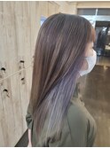 ラベンダーグレージュ×インナーシースルーラベンダー