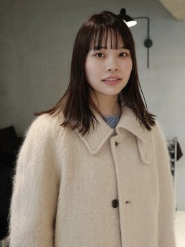 セミロング×ラベンダーブラウン