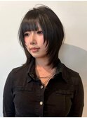 ハッシュカット 顔周りカット シャギーウルフ/長峯千紘