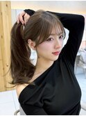 【島田佑】ミディアムレイヤーカットグレージュ顔周りカット