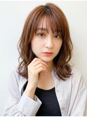 透明感髪質改善カラー◎モカブラウン×くびれ巻き春カラー