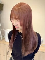 テトラ バイ ネオリーブ 横浜西口店(tetra by neolive)&nbsp;ピンクベージュ　ハイトーン　切りっぱなし　ロング　横浜★